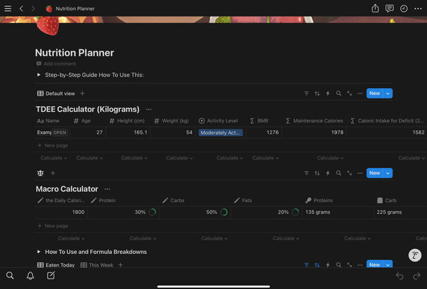 Notion Macrotracker & Meal Planner Template